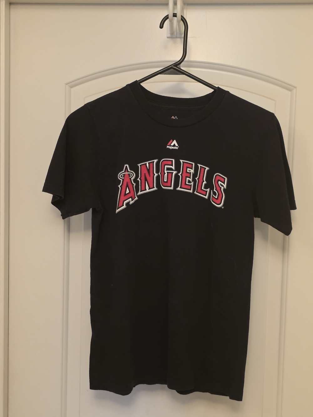 Majestic (MLB) Blue Anaheim Angels Boy's Graphic Tee with Red and White Logo